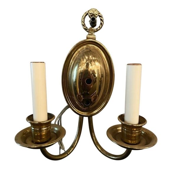 Vintage Neoclassical Style Solid Brass Wall Sconse 2 Light Arm Urn Design - Picture 1 of 4